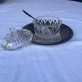 Sucrier cristal et sa coupe inox