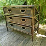 Commode en bambou et rotin