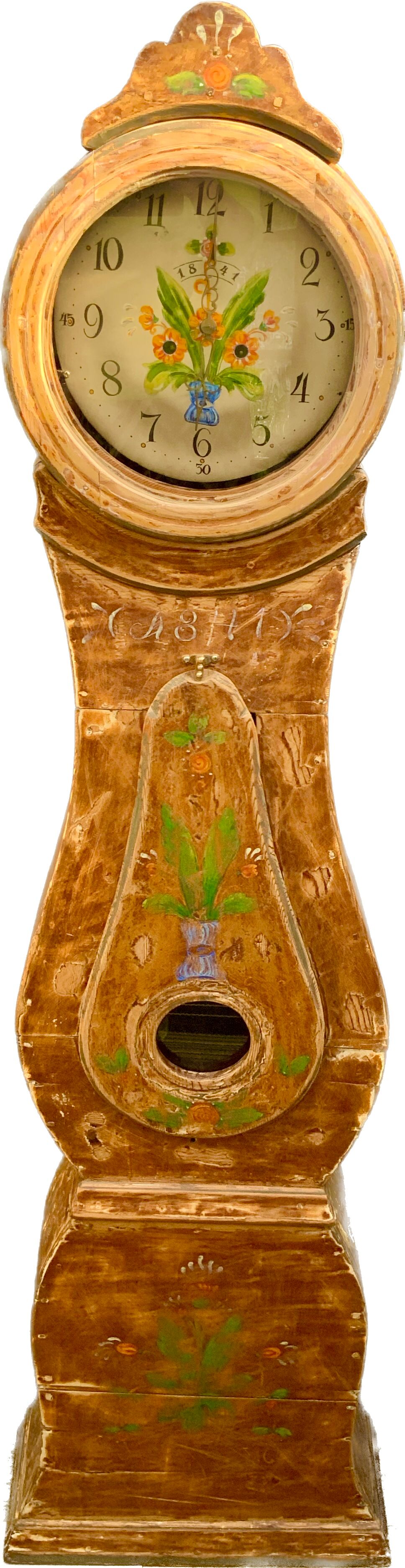 Antique swedish long case mora clock 1841