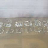 Six glass napkin rings