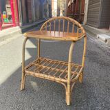 Rattan side table