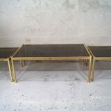 Ensemble de 3 tables basses en laiton minimalistes italiennes, années 1970