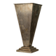 Vase pyramidal vintage en métal argenté des années 1980