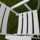 Salon de jardin table et 3 fauteuils en bois blanc