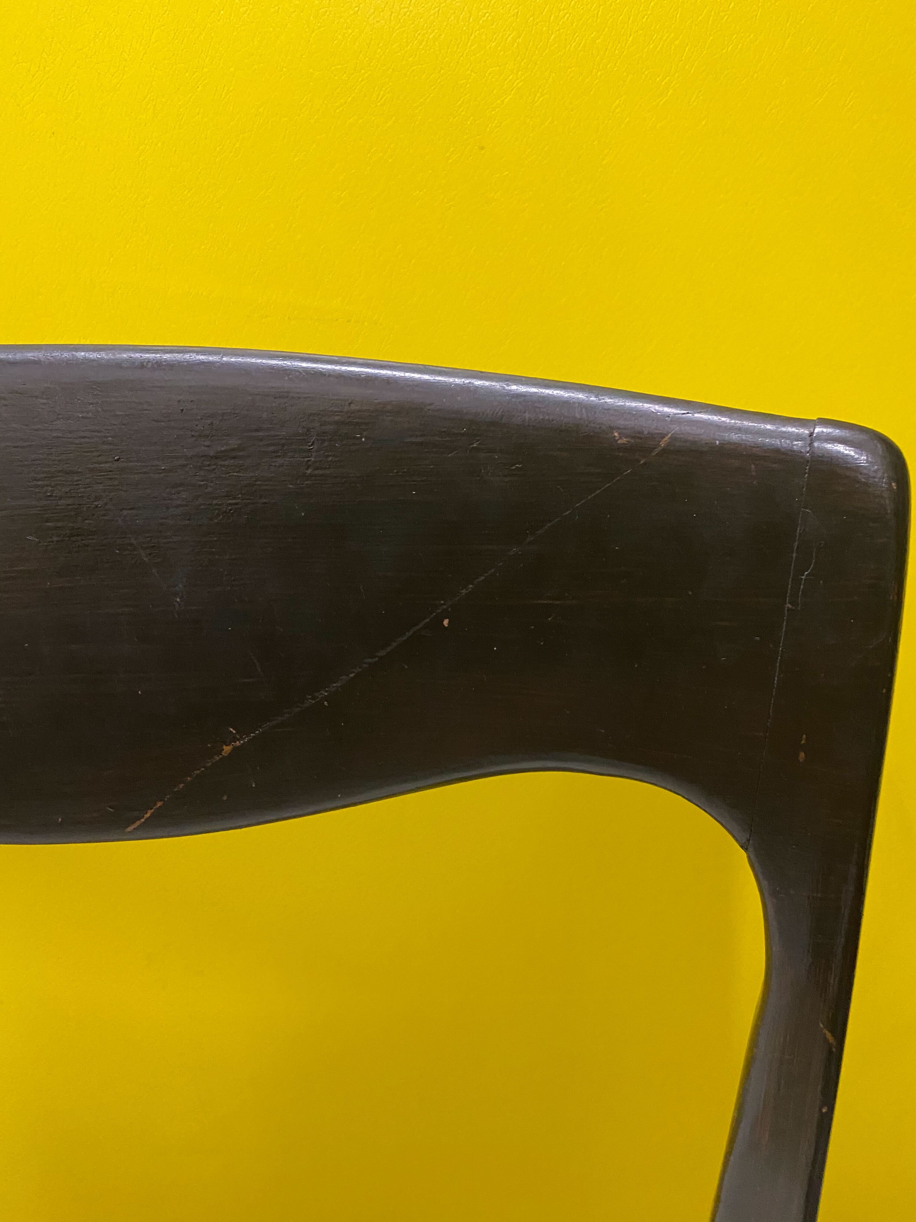 Scandinavian chair reupholstered buckle