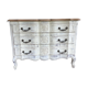 Louis XV style chest of drawers in cherry 3 drawers patinated linen color