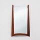 Vintage organic Scandinavian 1960s solid teak wood wall mirror