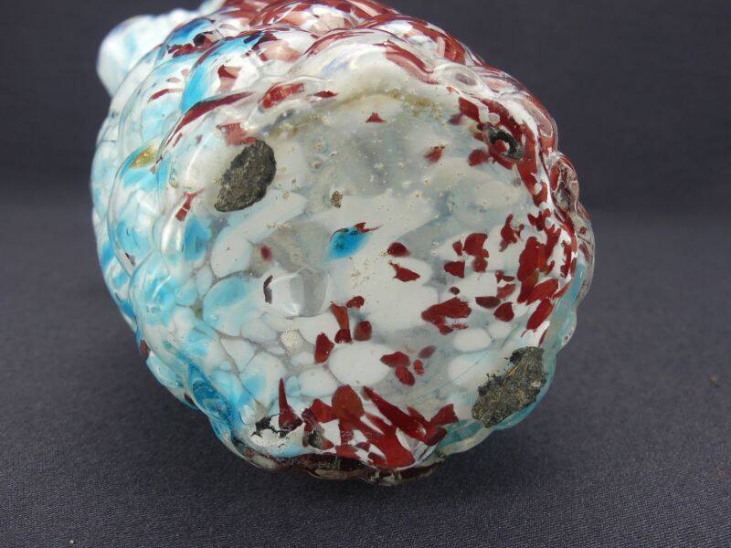 Clichy, Legras, glass vase with tufted decoration