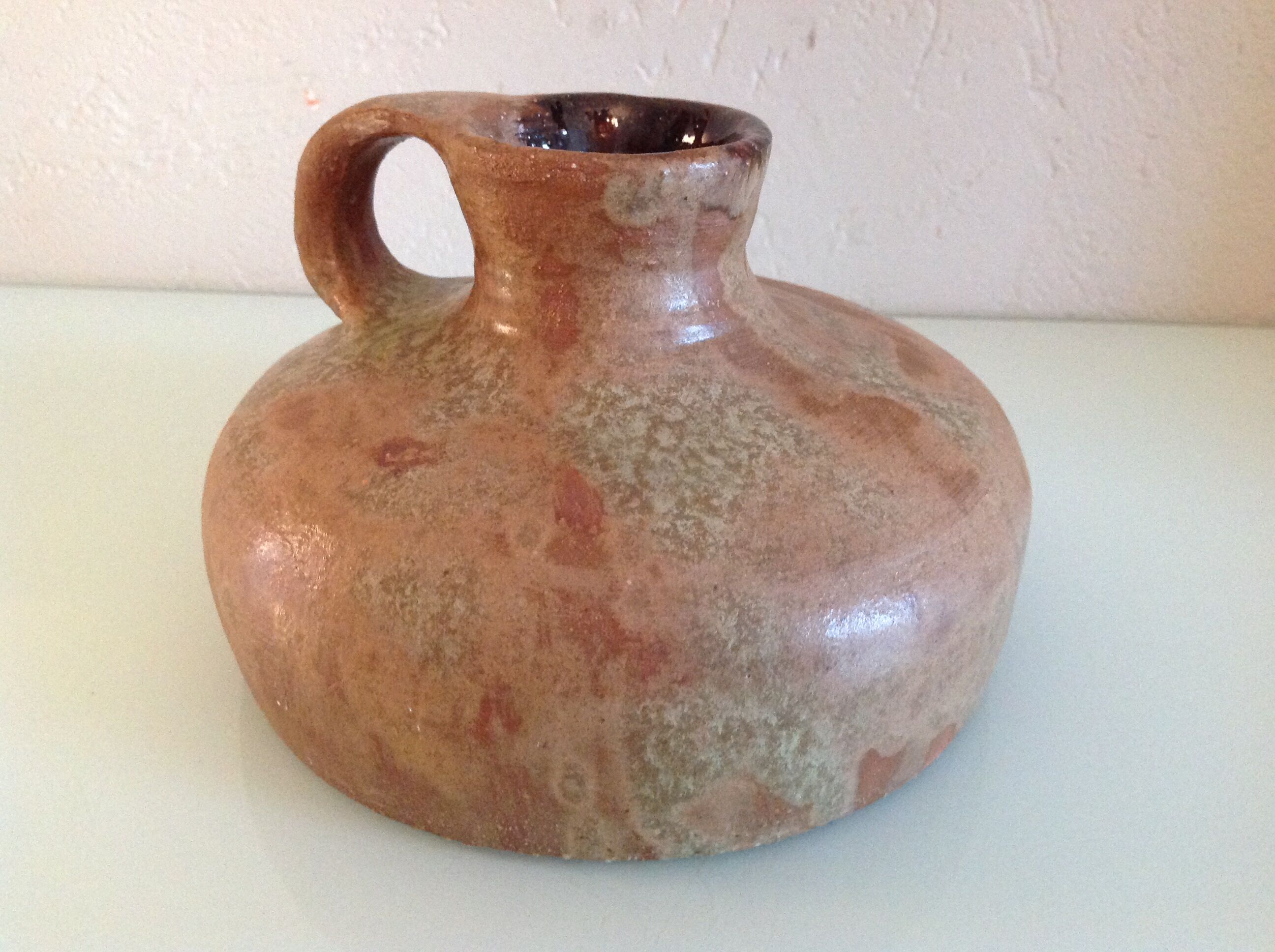 Flat vase in brown 60s-70s