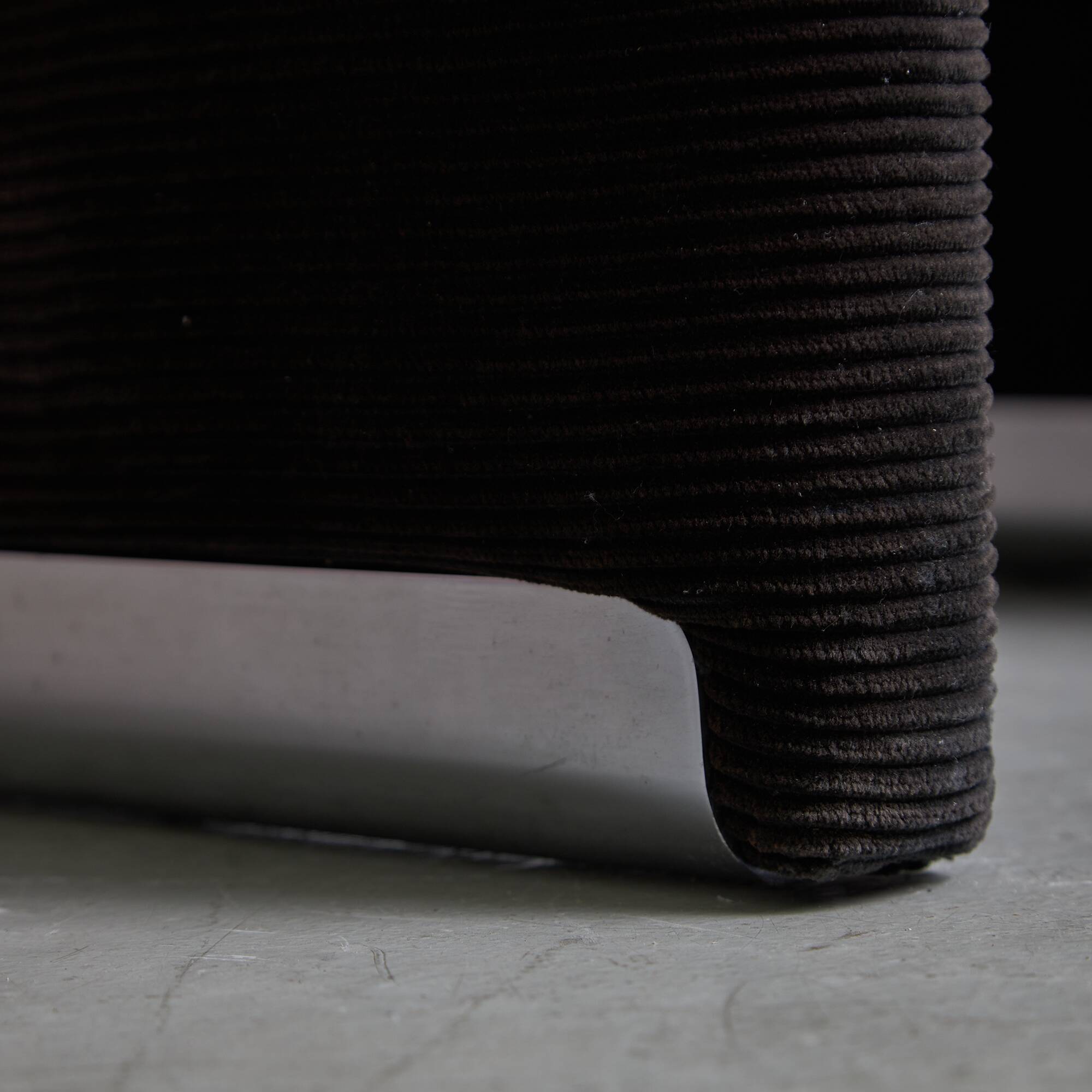 Italian Corduroy Chairs with Chrome Details by Luigi Saccardo, 1970s