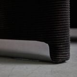 Chaises italiennes en velours côtelé avec détails chromés par Luigi Saccardo, années 1970