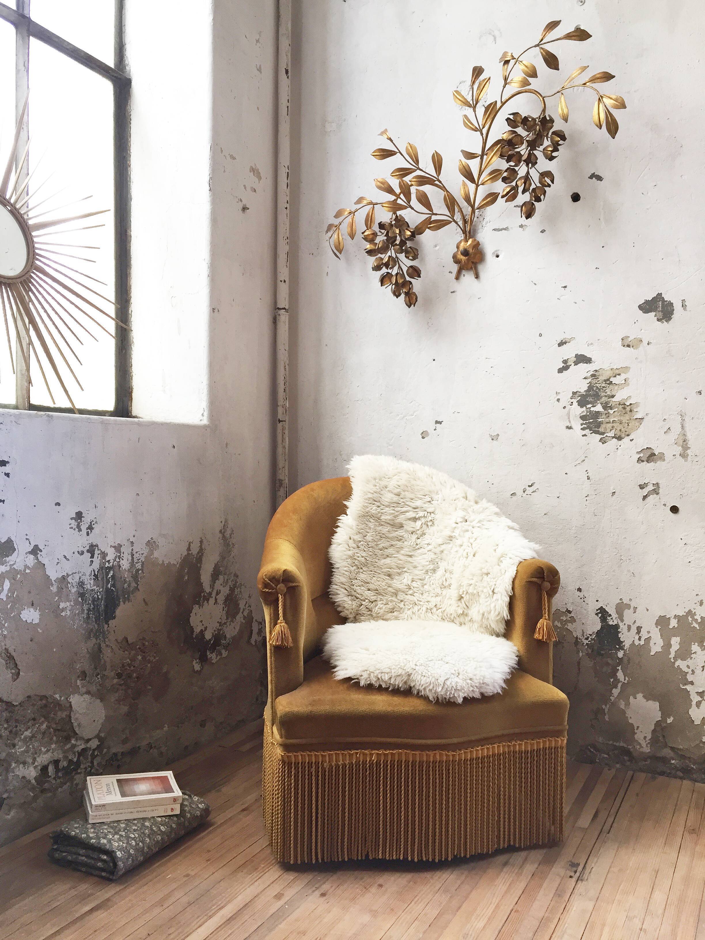 Fauteuil crapaud jaune