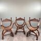 Set of Three Renaissance Style Armchairs, 19th Century