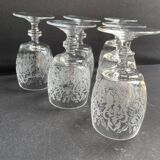 6 verres cristal gravé