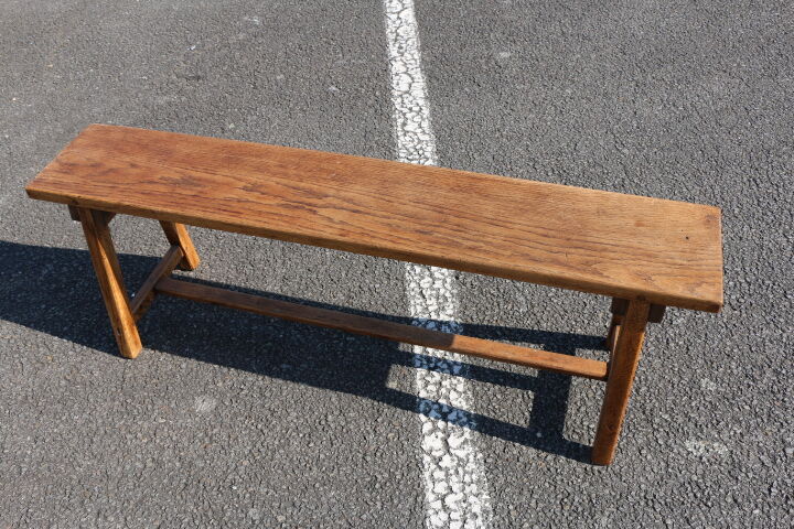 Dark wood bench