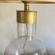 Glass lamp, brass, 2 M fabric cable, 50s lampshade