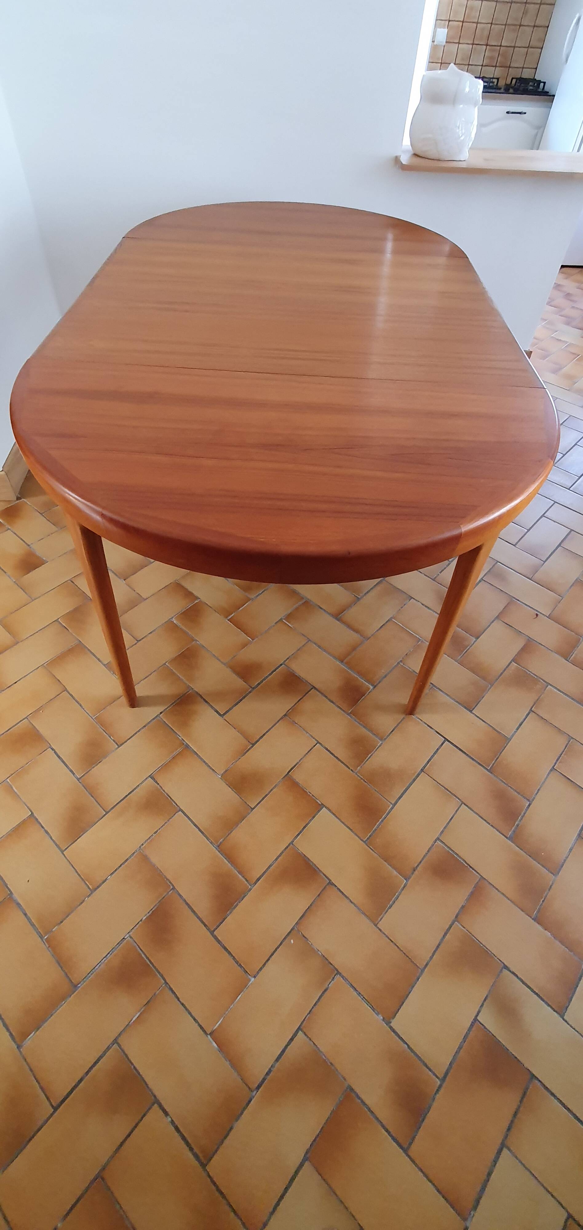 Vintage Scandinavian extendable table with double extension