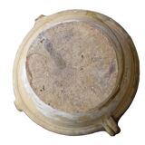 Bol à confit français ancien à glaçure jaune, tian