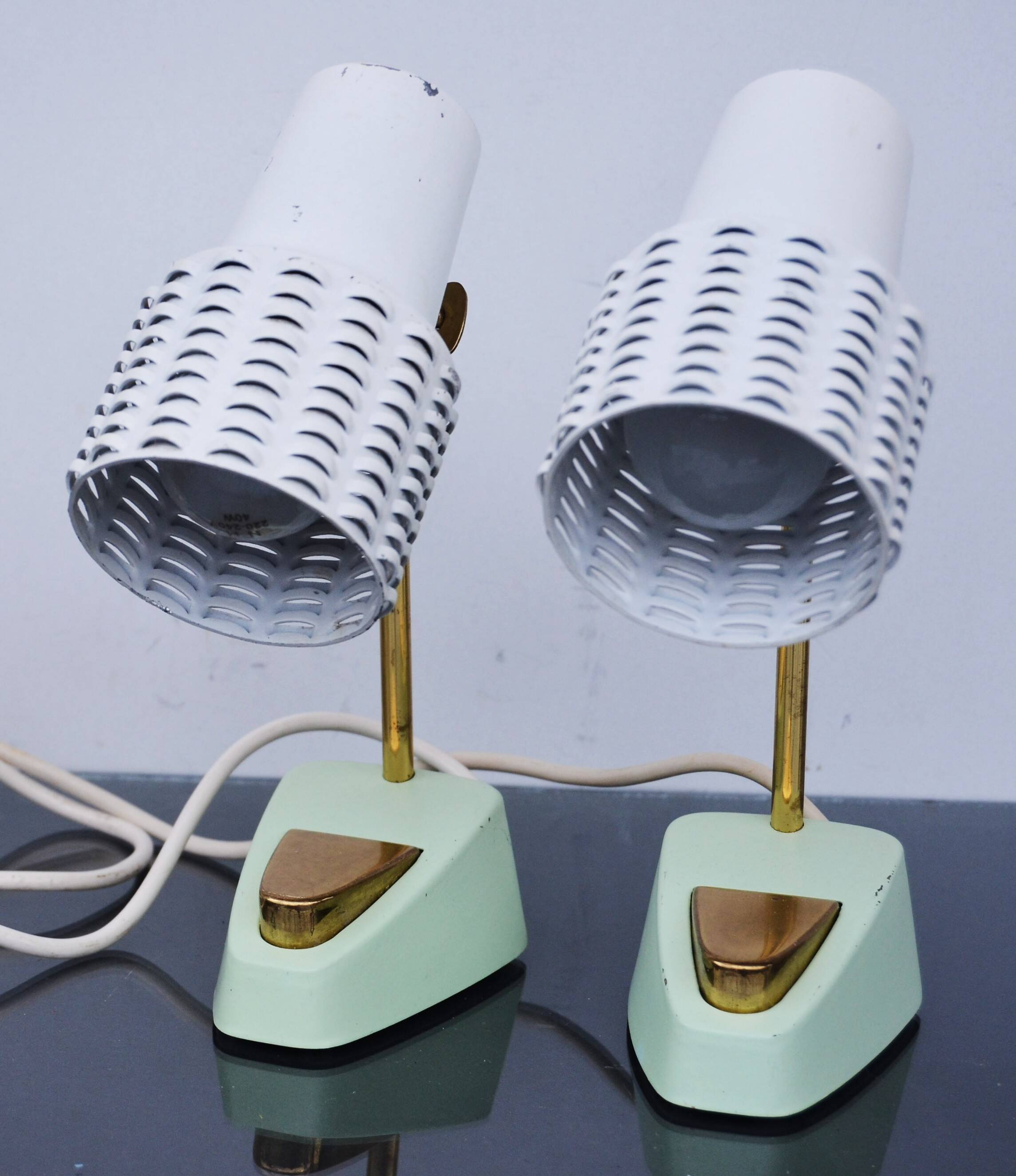 Mid century stilnovo pair bedside lamps