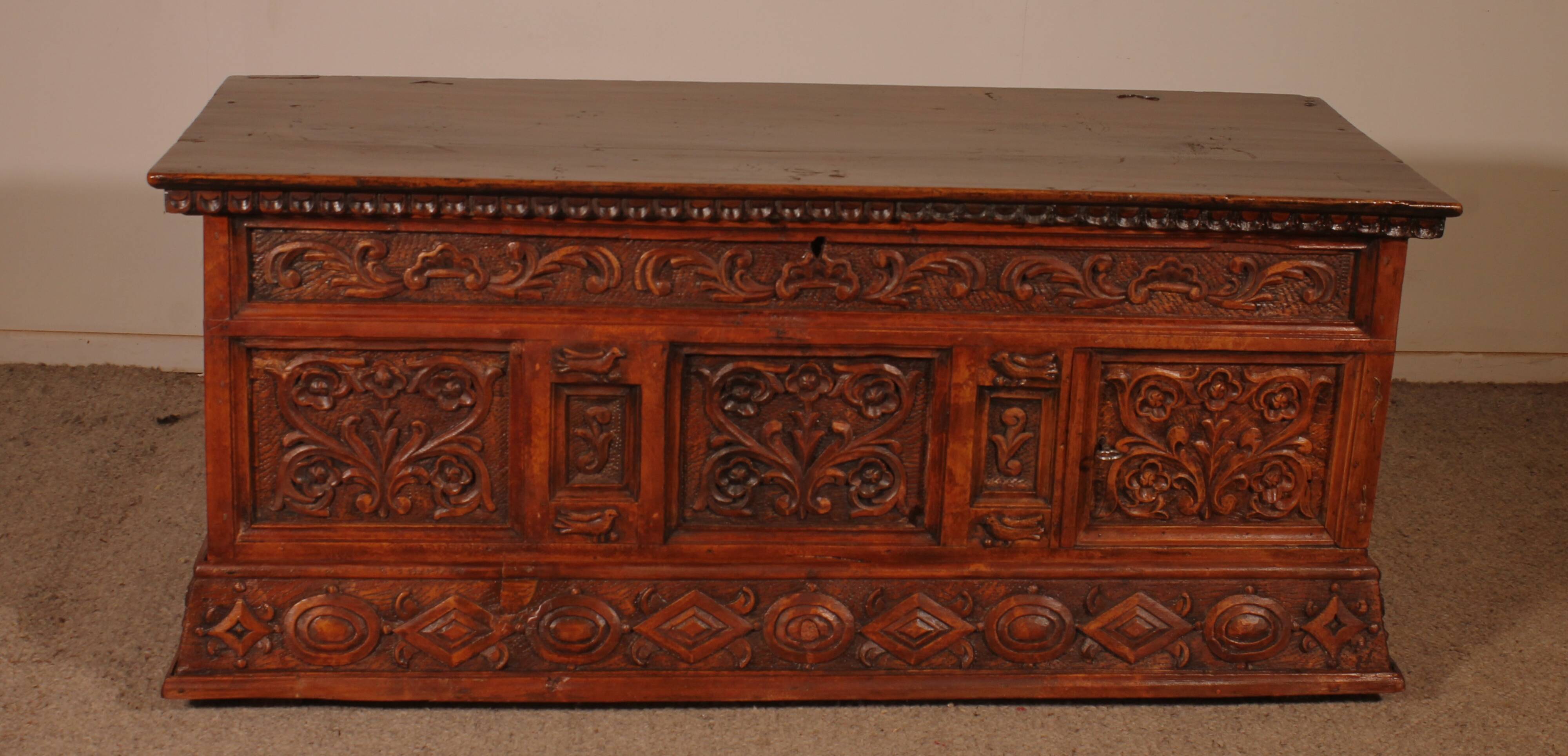 Catalan Chest from the 18th Century with a small door