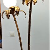 3-globe gilded metal floor lamp
