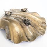 Large shell dish in silver plated