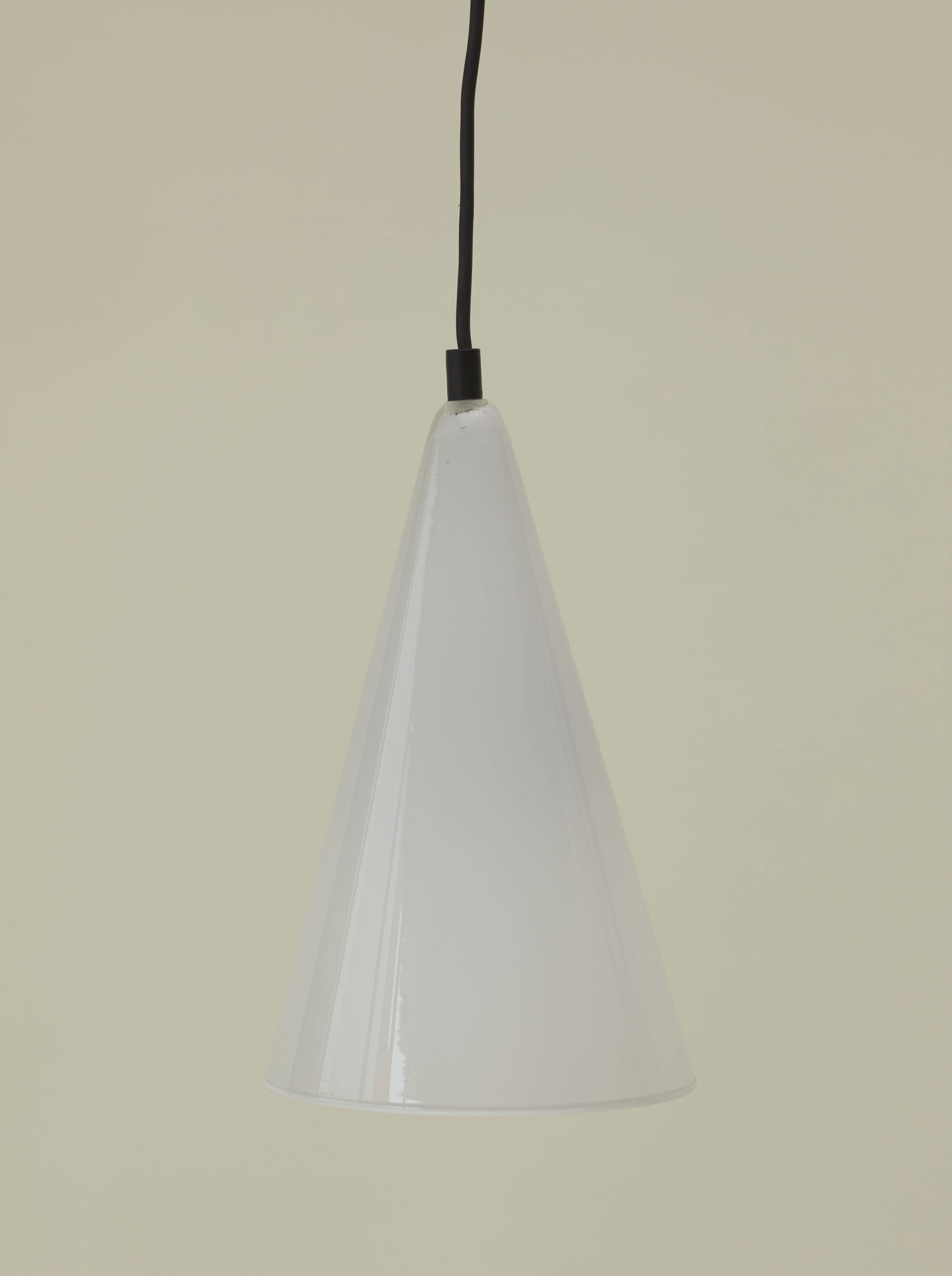 SCE Teepee vintage glass cone pendant / lamp circa 1990