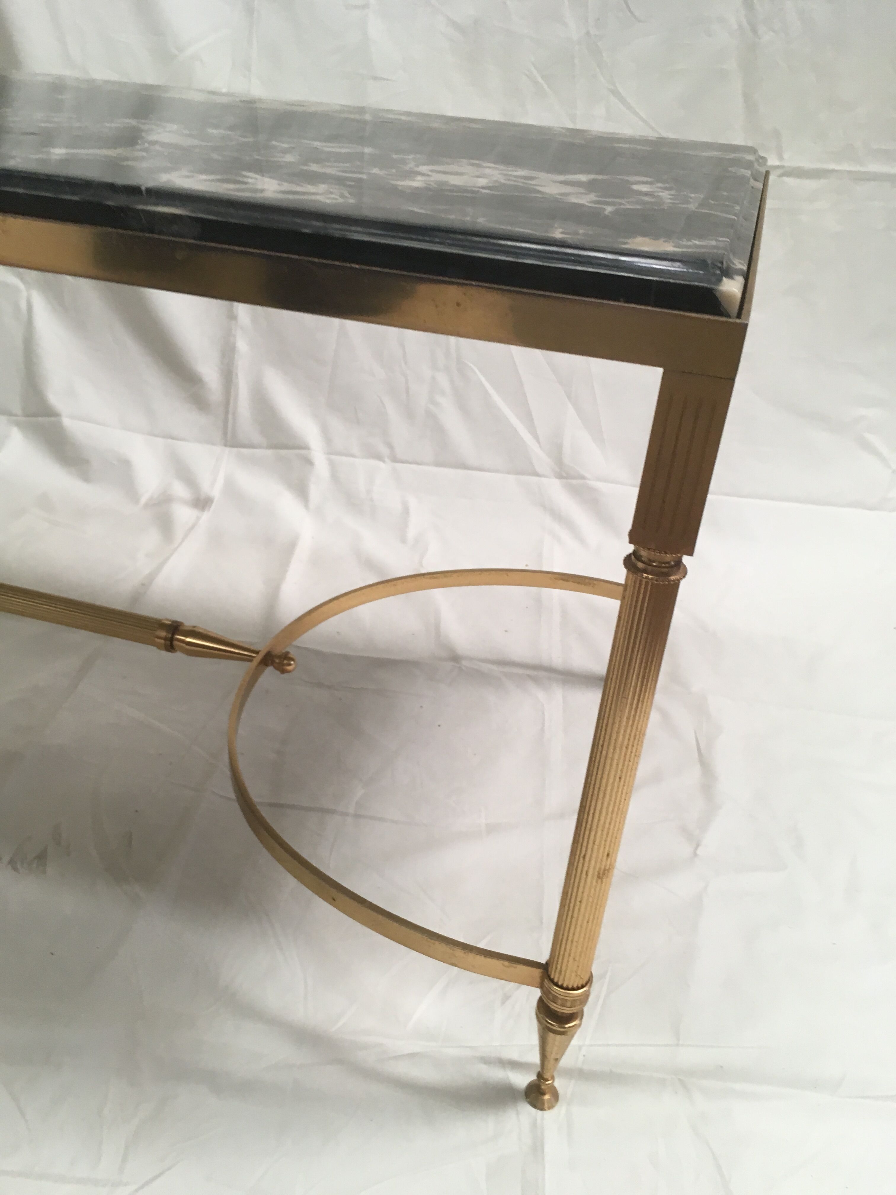 Brass coffee table and marble neoclassical
