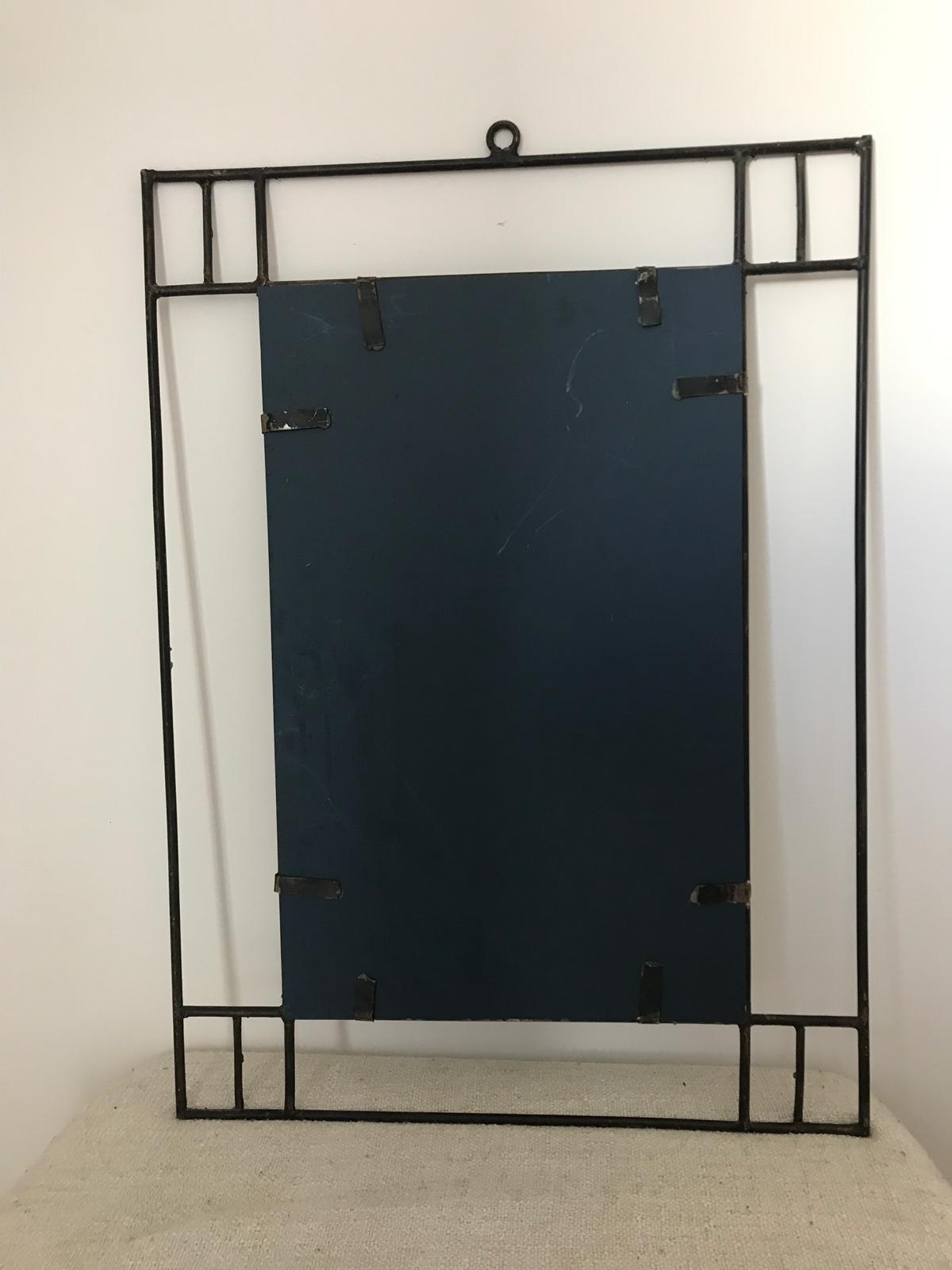 Black iron mirror, 51x71cm