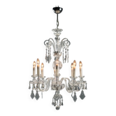 Antique Bohemian crystal chandelier with 8 lights, 20th century.
