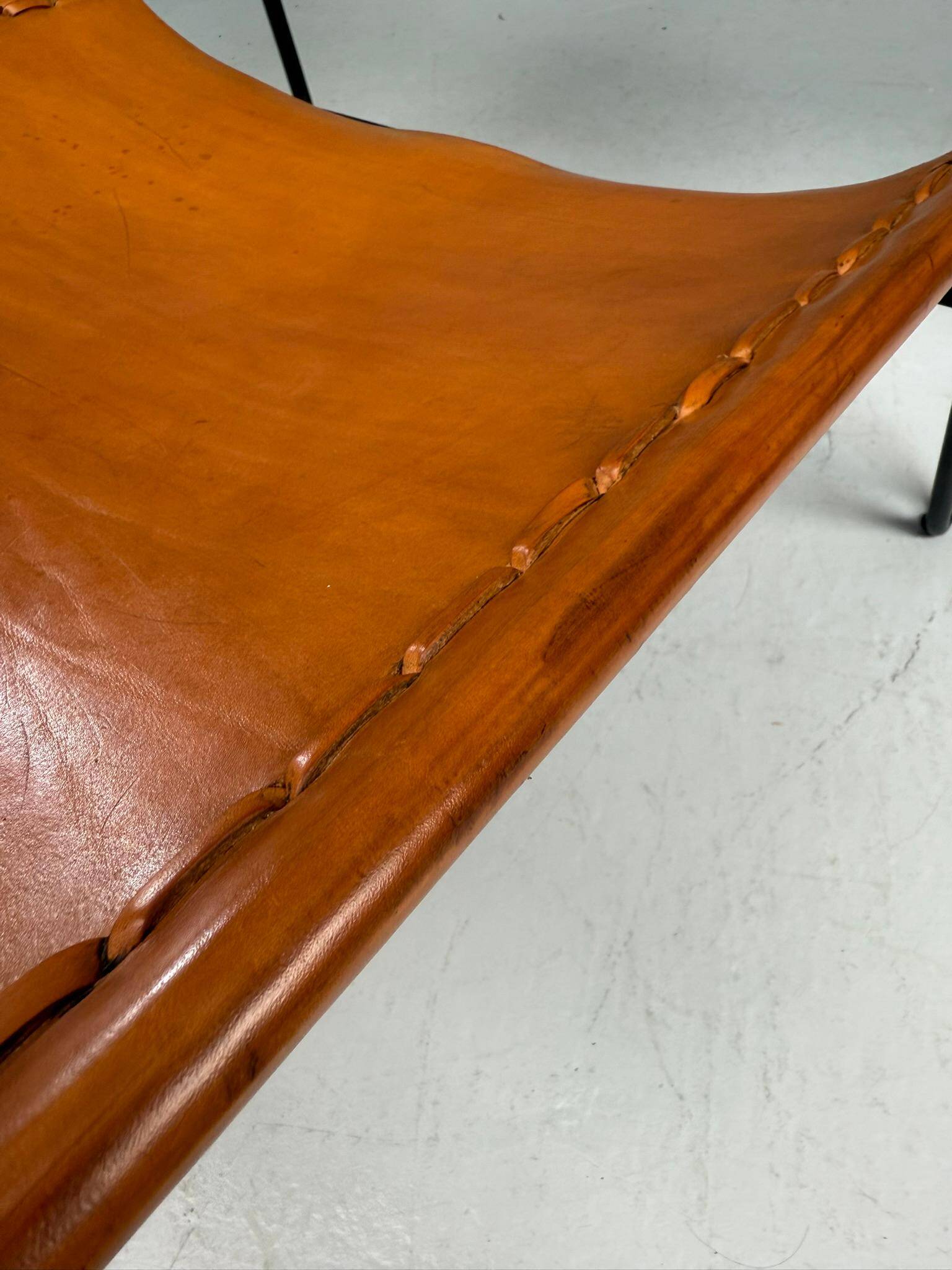 A. A. Dolleman Lounge Chair by Metz & Co, Mid-Century Leather & Metal