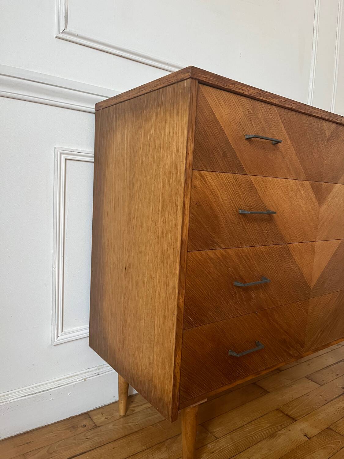 Commode en bois vintage années 50