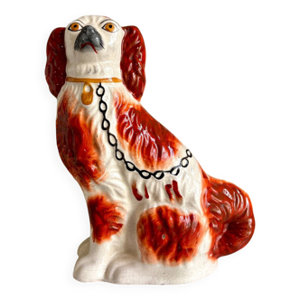 Chien, Cavalier King Charles en faïence Staffordshire n°2, vers 1860