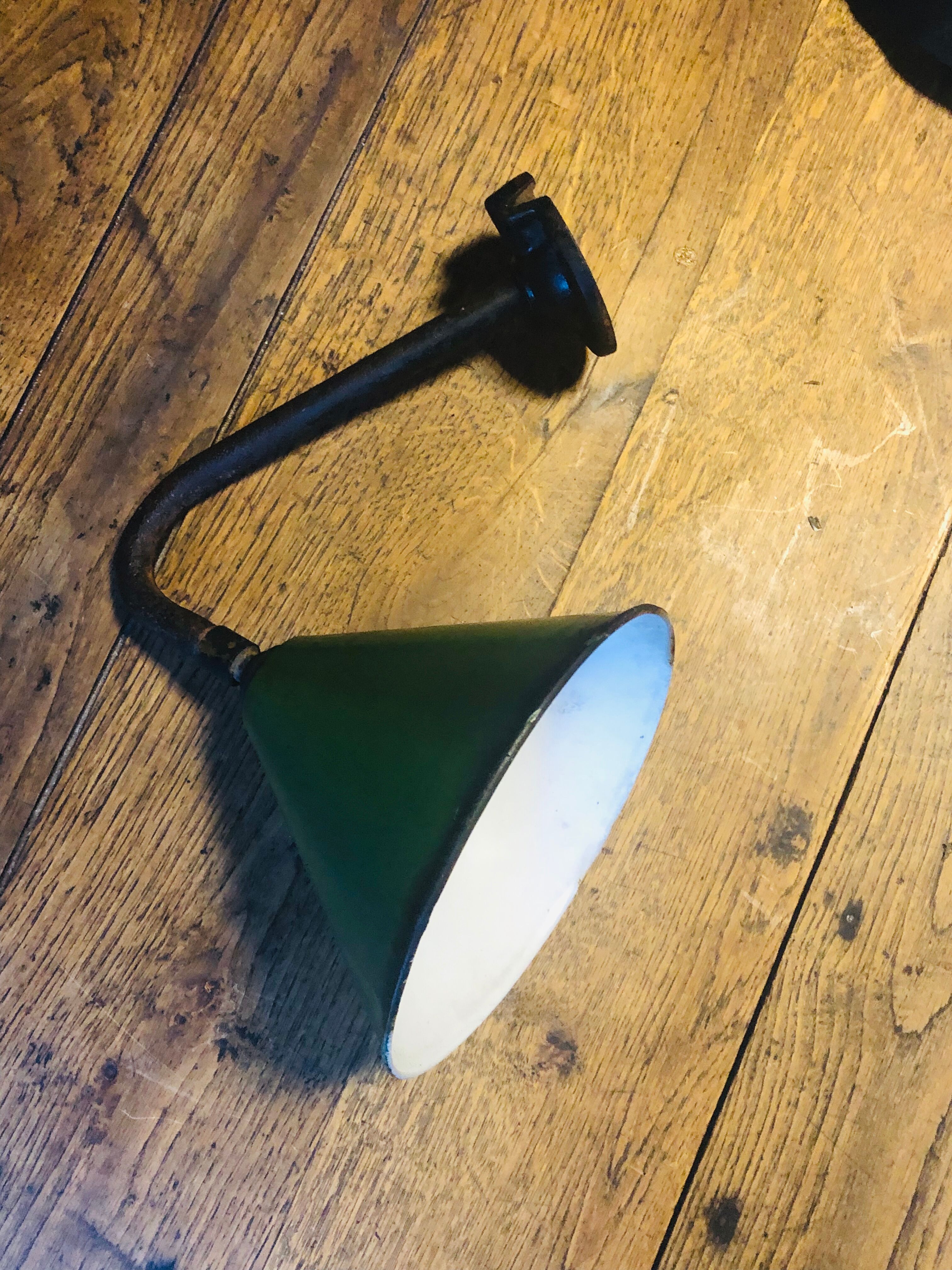 Industrial sconce in green and white