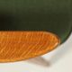 Fauteuil vintage vert mousse, bois de chêne, entièrement restauré