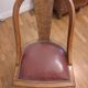 Set of 6 antique chairs - Art Deco style - Wood burl and leather