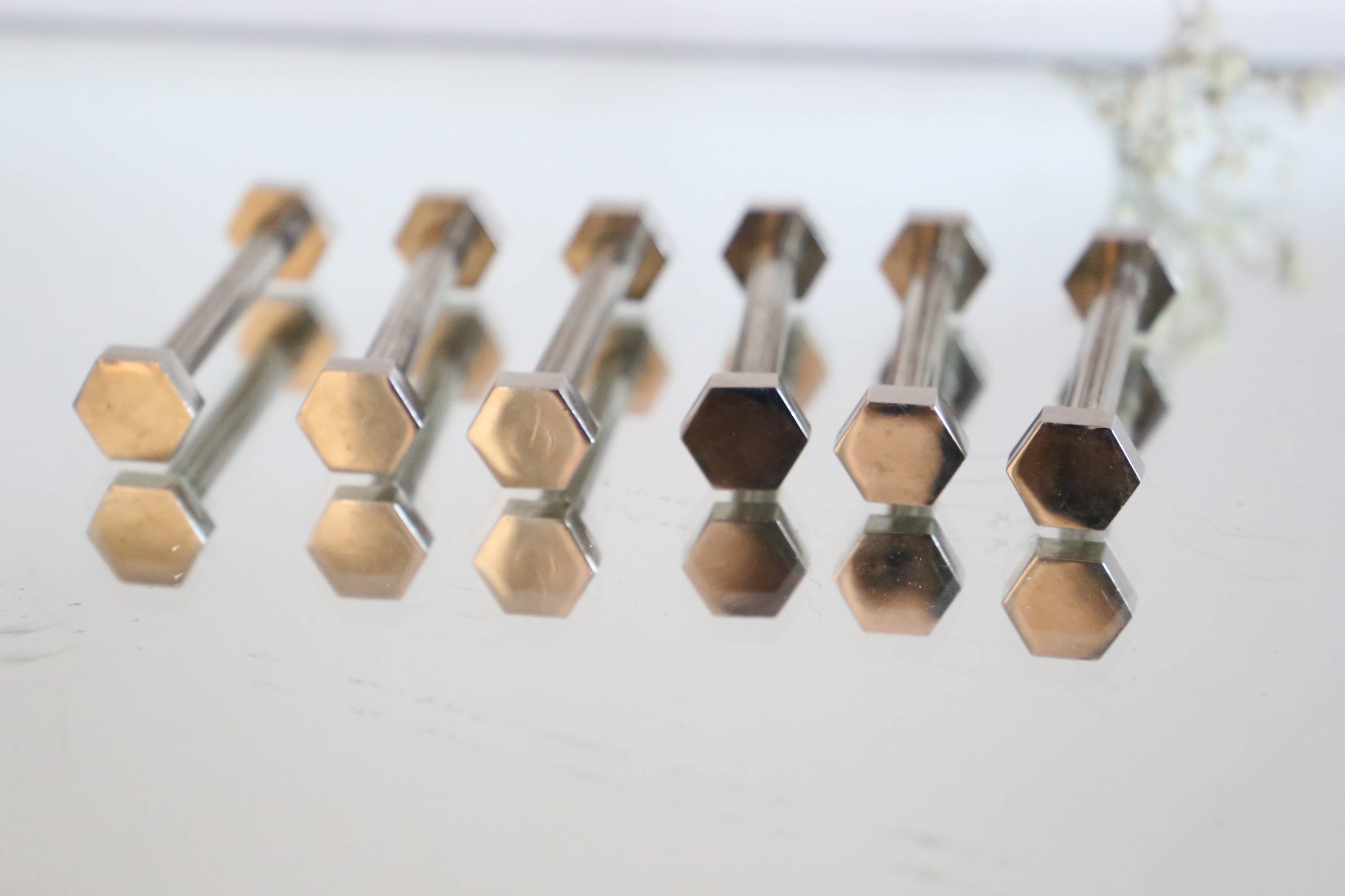 Vintage chrome-plated metal knife holder, 1970s