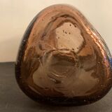 Biot vase in blown glass and triangular bubble, height 30 cm