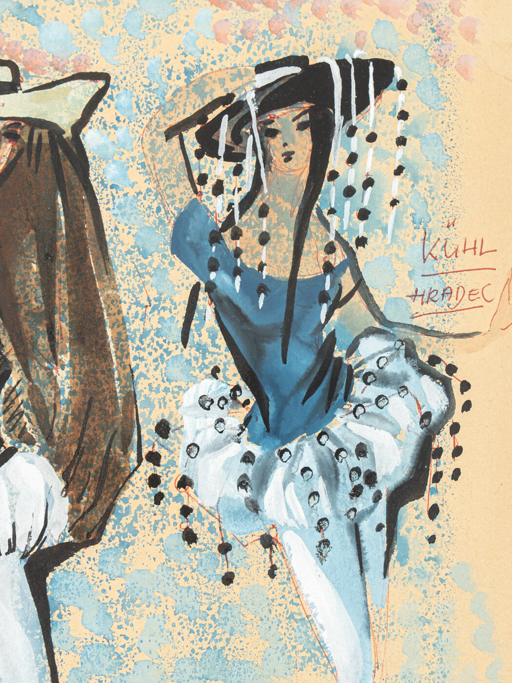 Figurine Staatsoper München, Gouache on Paper, 48 x 60 cm