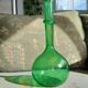 Vase vert verre soufflé Biot  années 60