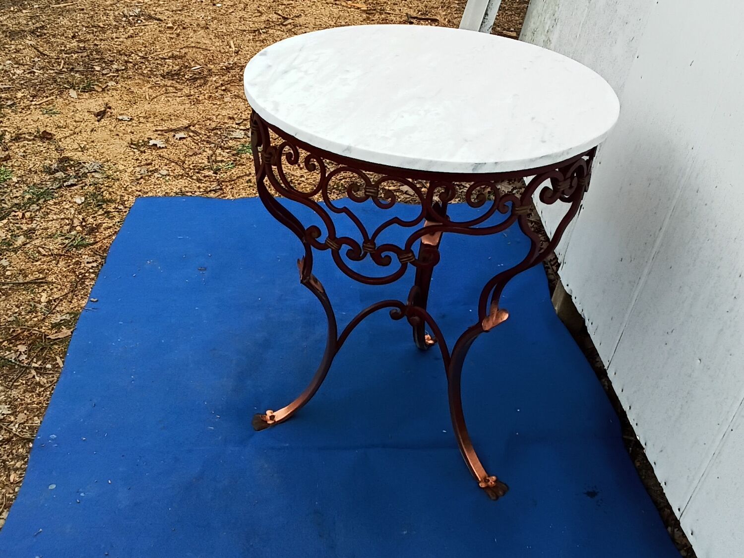 Vintage wrought iron pedestal table