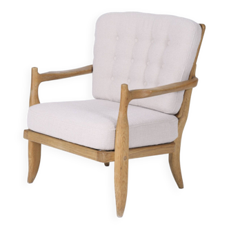 Fauteuil en bois et bouclette Guillerme et Chambron