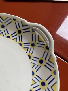 Set of two iron earthenware dishes from the 1930s