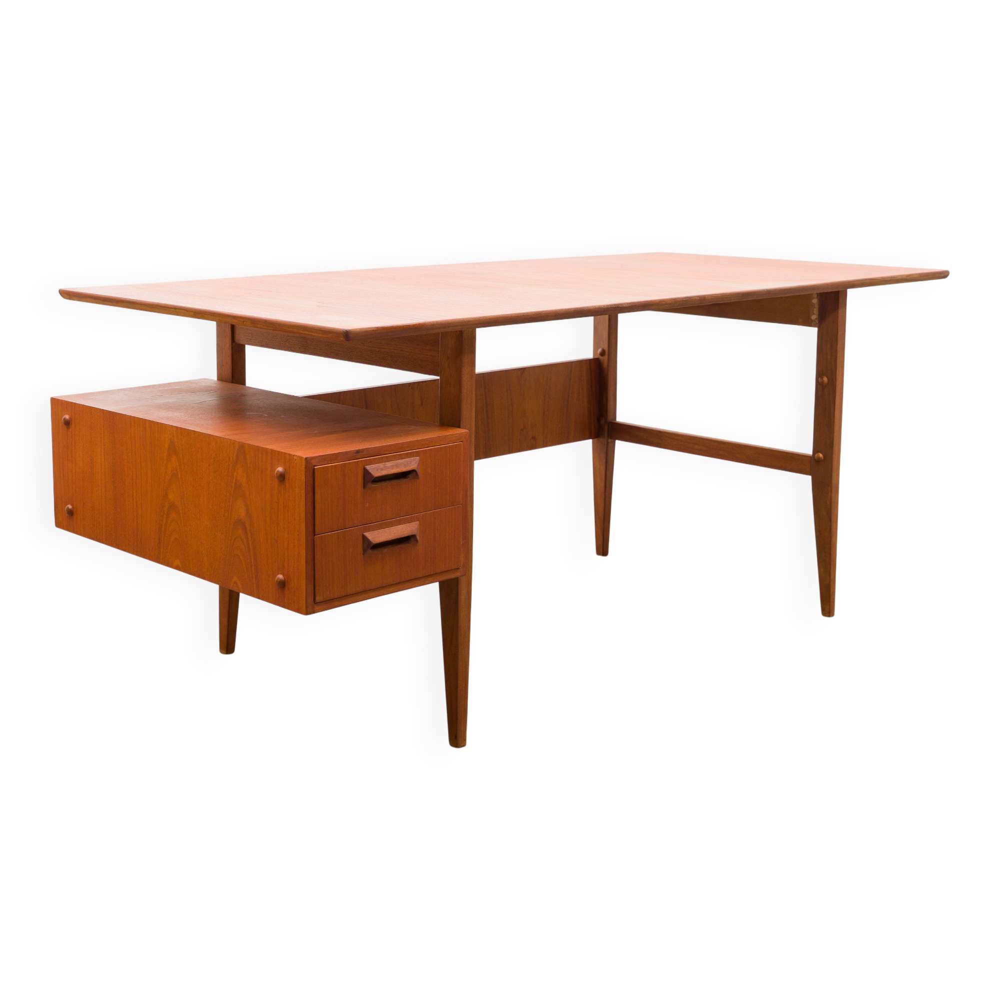 Filigree Danish-style desk, 1960s, in teak