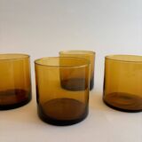 Set of 4 amber glasses