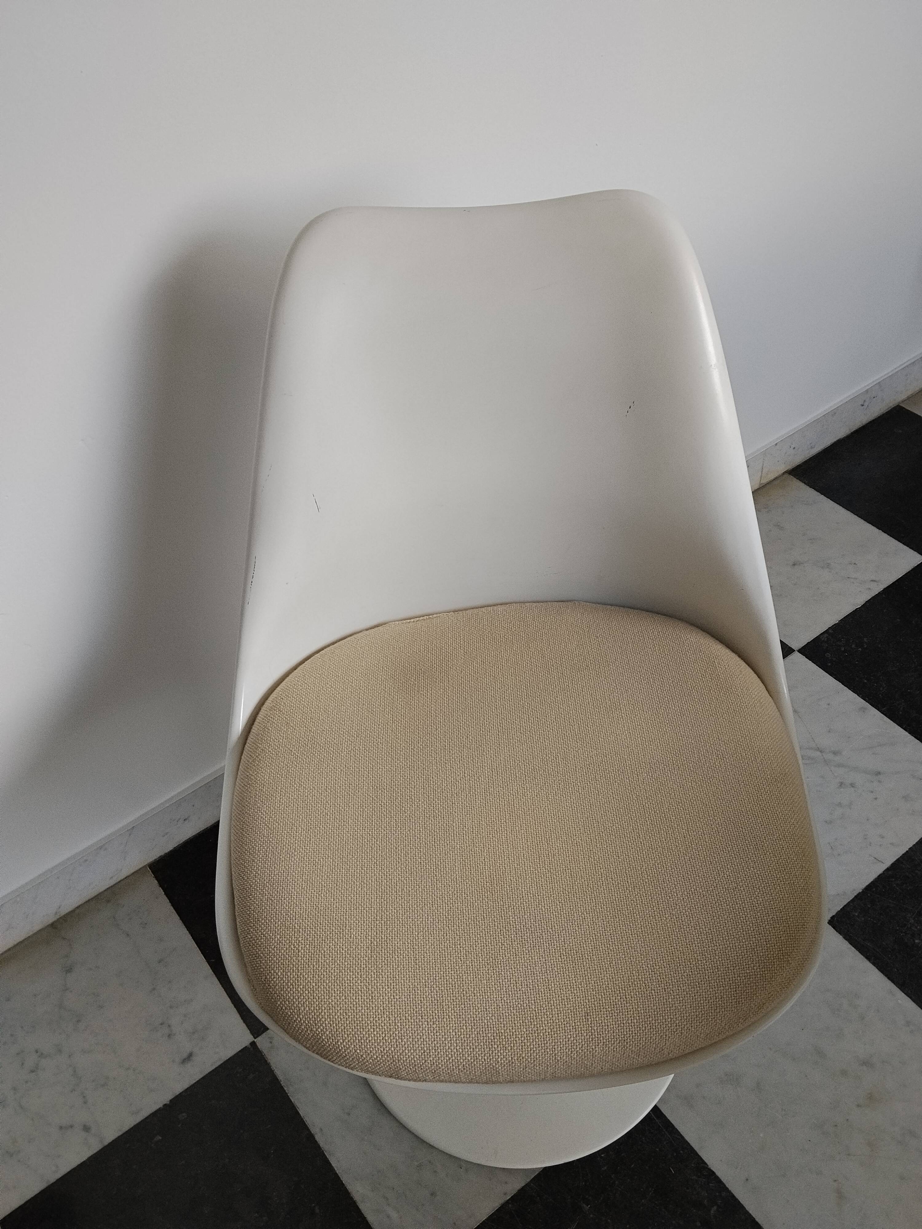 Knoll round table (marble) and 4 vintage chairs - 1970s