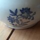 Large antique cruet in Saint Uze earthenware with blue flowers.