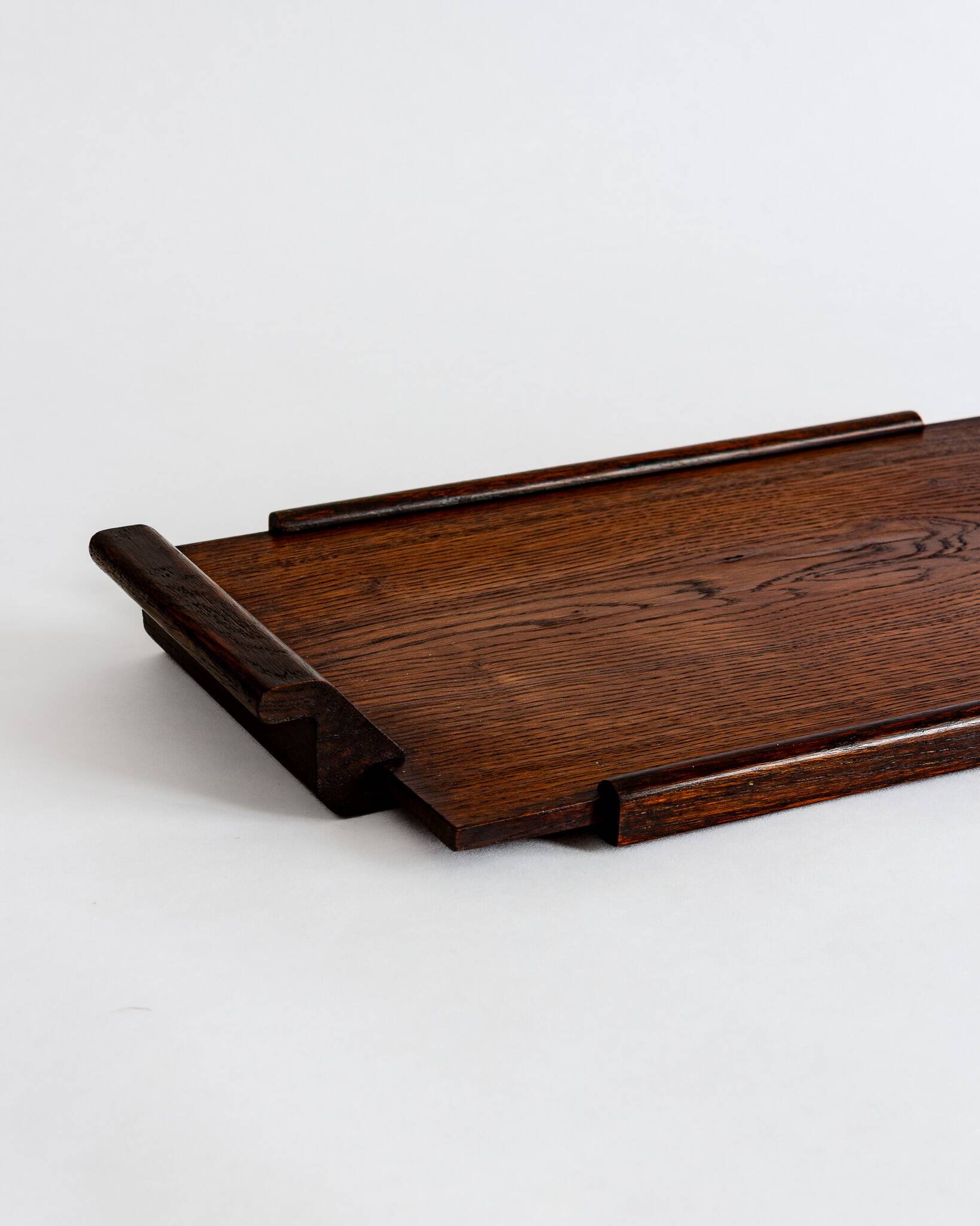 Plateau de service en bois massif de style Art Déco – Années 40-60