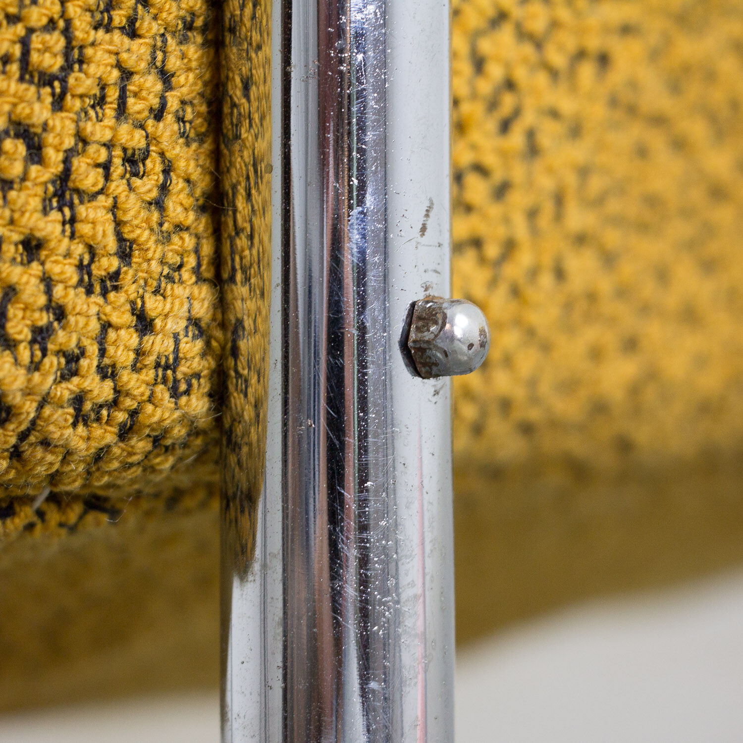 Set of 4 vintage yellow armchairs