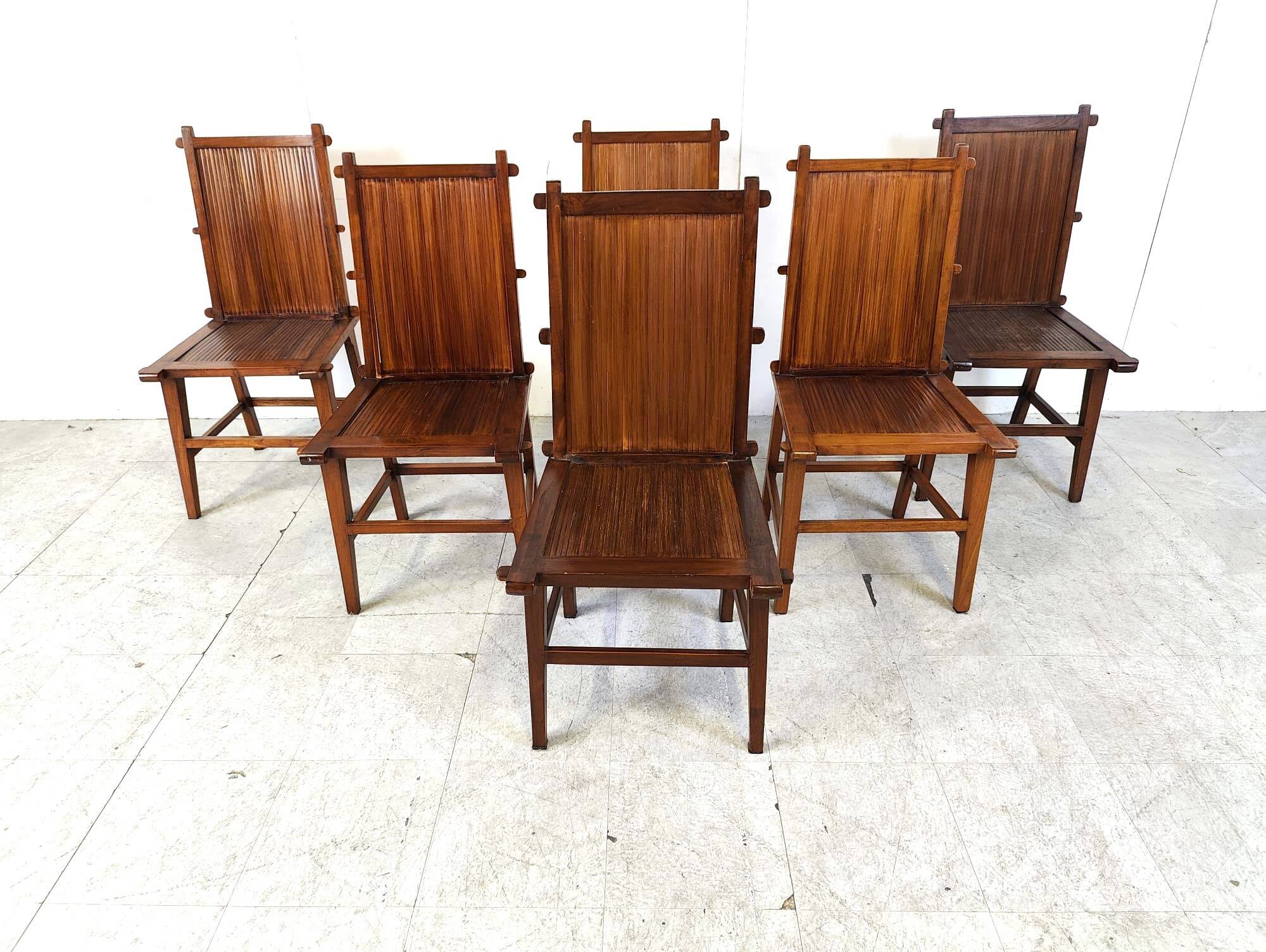 Mid century bamboo dining chairs, 1960s